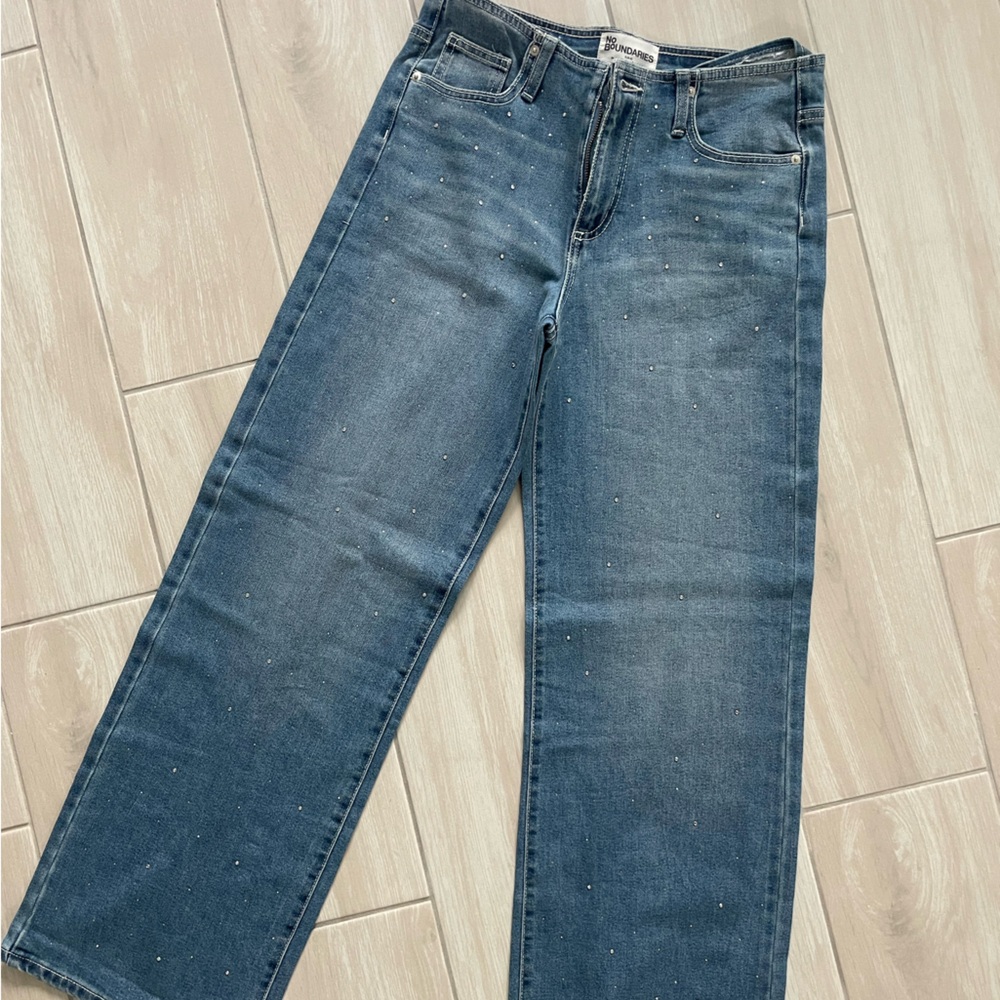 No Boundaries Blue Flare & Wide Leg Jeans